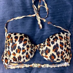 Victoria Secret Cheetah Print Push up Bombshell Swim Top